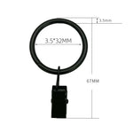 anneaux rideau pinces suspension métal antirouille moderne clips tringle noir rond lisse 3.5x25mm 3.5x32mm