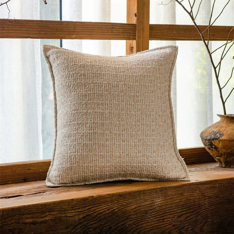 housse coussin polyester géométrique moderne beige marron noir decoration canapé voiture