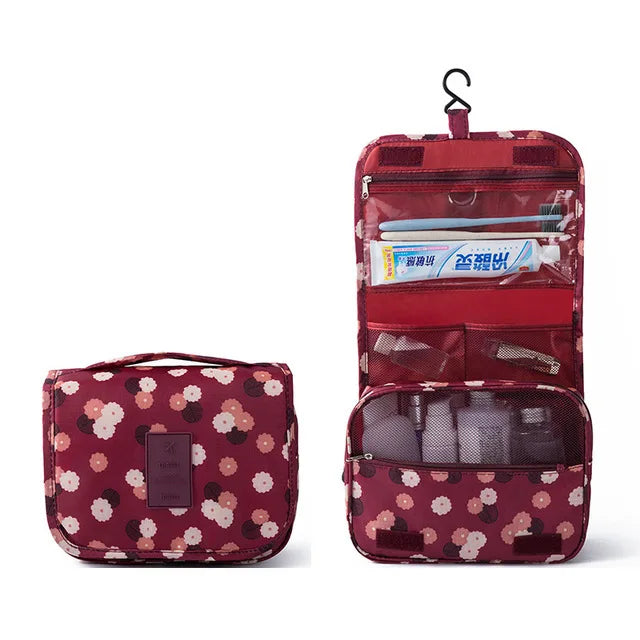 sac toilette voyage crochet suspension poignée rangement cosmétiques salle bain