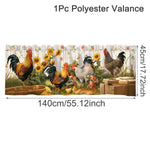 rideau fenêtre multicolore coq tournesol décoratif paysagerintérieur 140x45cm polyester