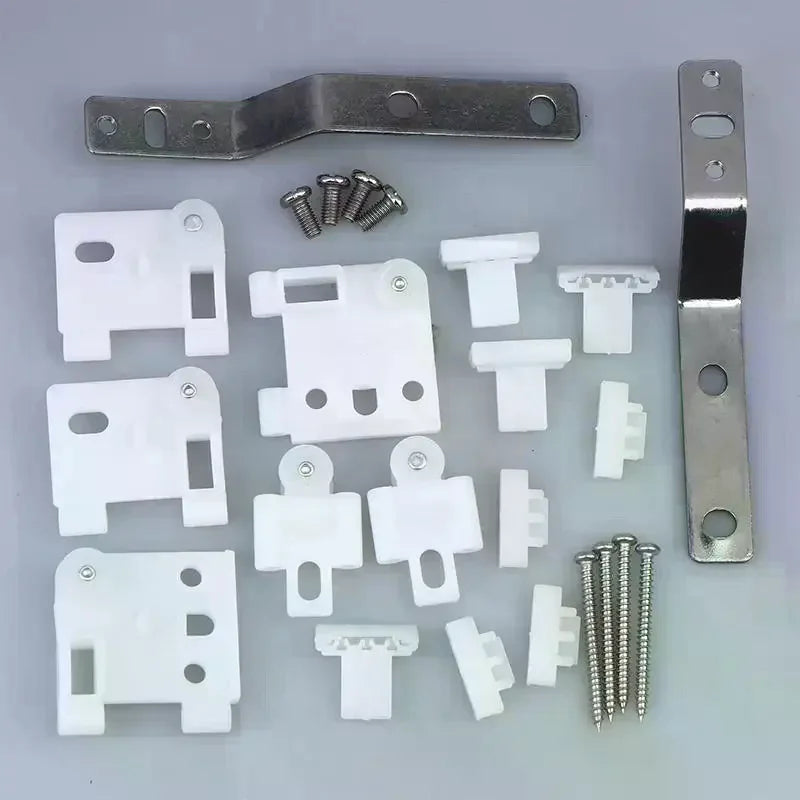 kit fixation rideau barres vis blanc gris métallisé moderne extérieure fenêtre octogonale