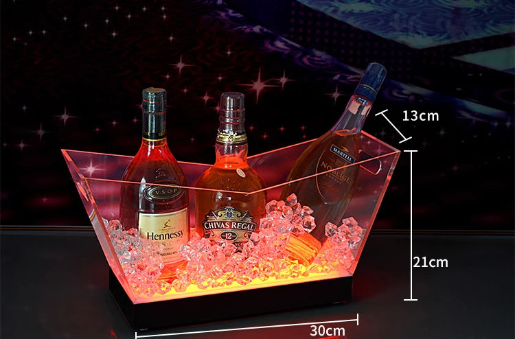 seau bouteilles transparent moderne clips lumineux led rechargeable via usb