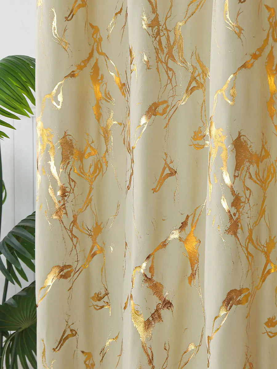 rideaux moderne motif doré abstraits polyester européen français chambre salonhôtel
