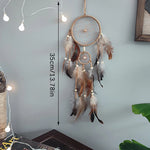 décoration intérieure attrape rêves traditionnel plumes naturelles fil coton noir bleu beige