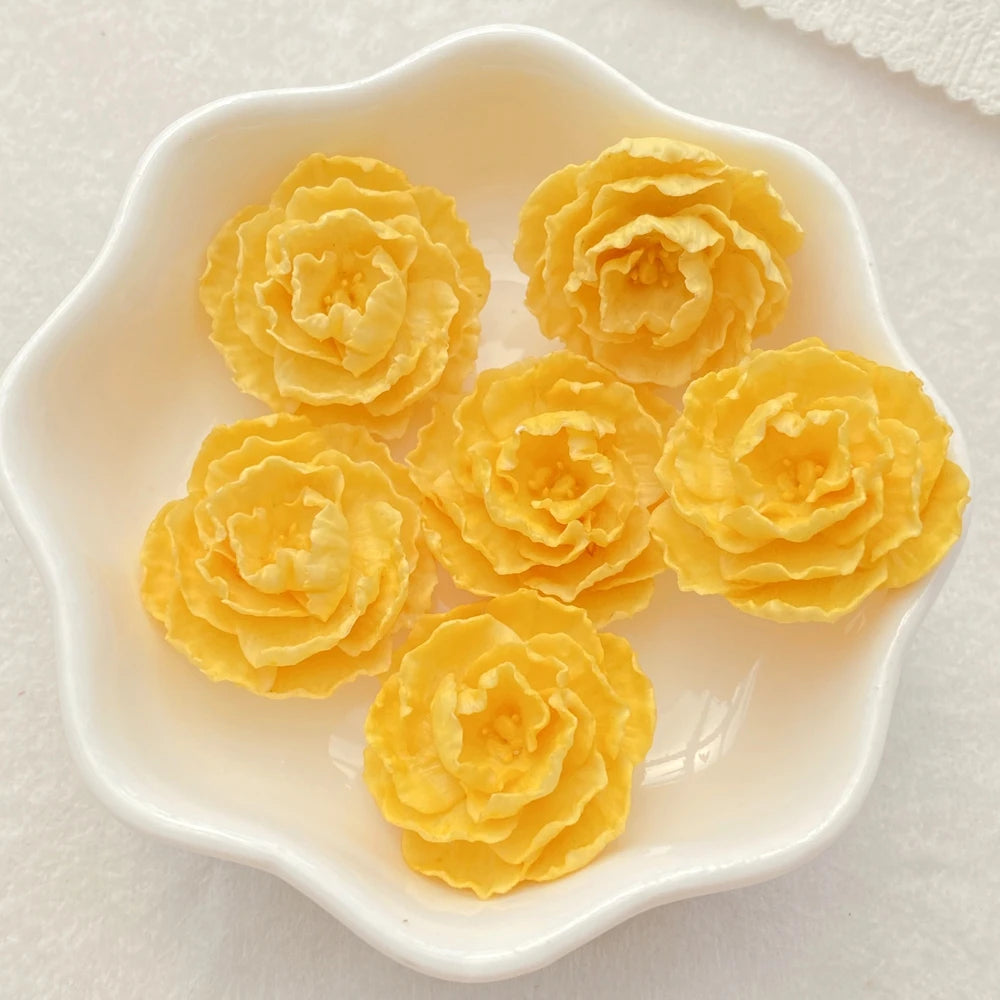 fleurs artificielles rose rouge jaune bleu violet blanches relief décor scrapbooking bricolage artisanat