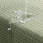 rideau douche moderne vert olive texture points ourlet lesté métalliques durables crochets polyester gaufre