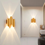 lampe murale moderne or noir contemporaine led extérieure aluminium fixations visées minimaliste