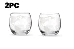 globe terrestre carafe whisky verres carte monde support bois bateau miniature transparent vintage