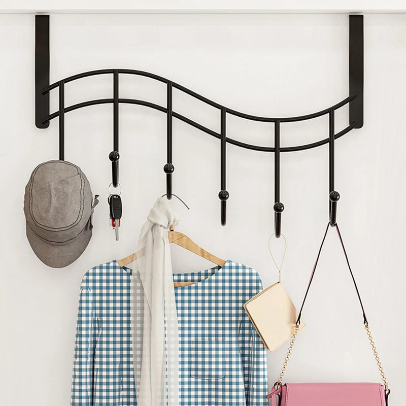 porte clés mural moderne crochets clips noir blanc coeurs lignes courbes sans perçage chambre