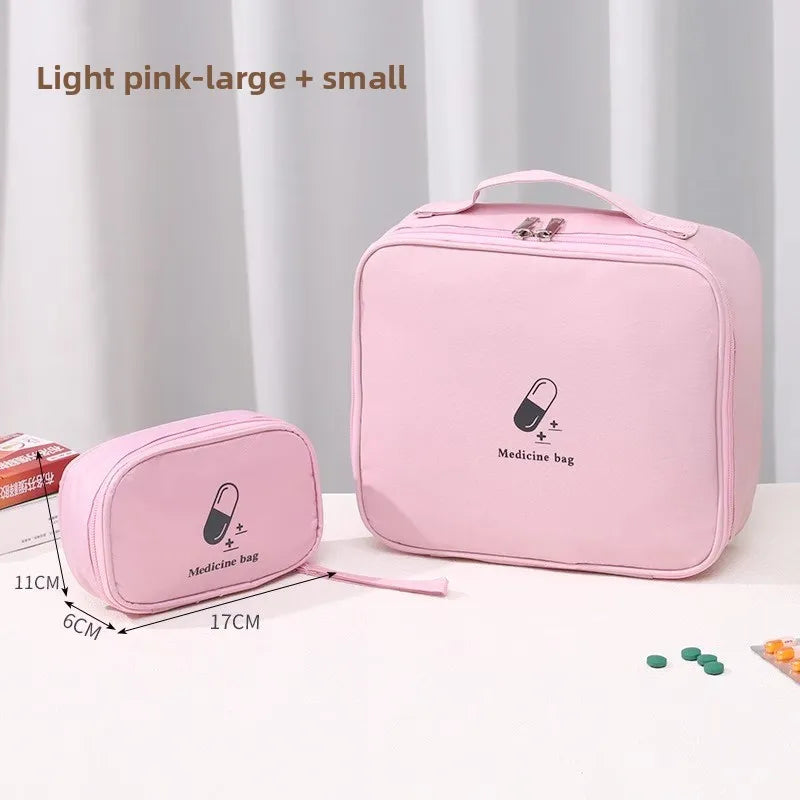 sac médicaments portable bleu clair rose gris réutilisable moderne pratique