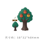 figurines animaux résine japonais vert marron orange blanc rouge gris personnages animaux arbres fruits