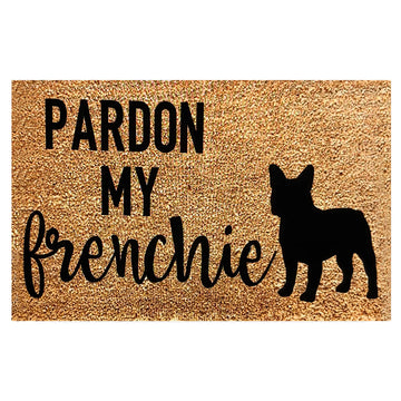 tapis d'entrée marron clair antidérapant sol extérieur moderne motif chien