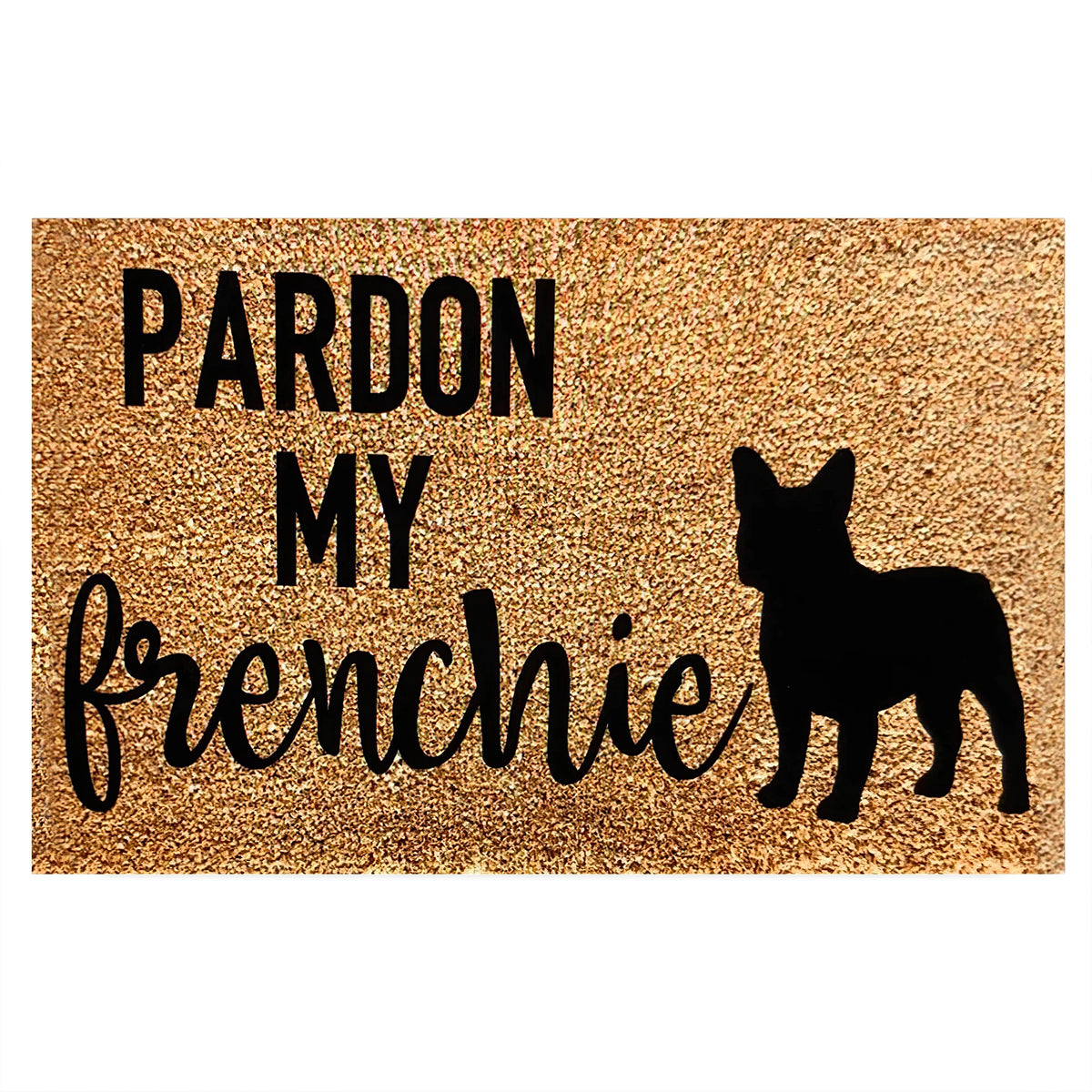 tapis d'entrée marron clair antidérapant sol extérieur moderne motif chien