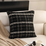 coussin décoratif moderne motif floral blanc nordique polyester jacquard adhésif