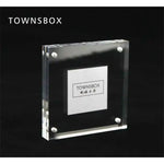 support photo acrylique moderne 10x10cm transparent inclusion plaque présentation