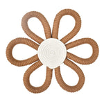 coasters tissus fleurs spirales moderne artisanal gris foncé marron clair beige rose pâle