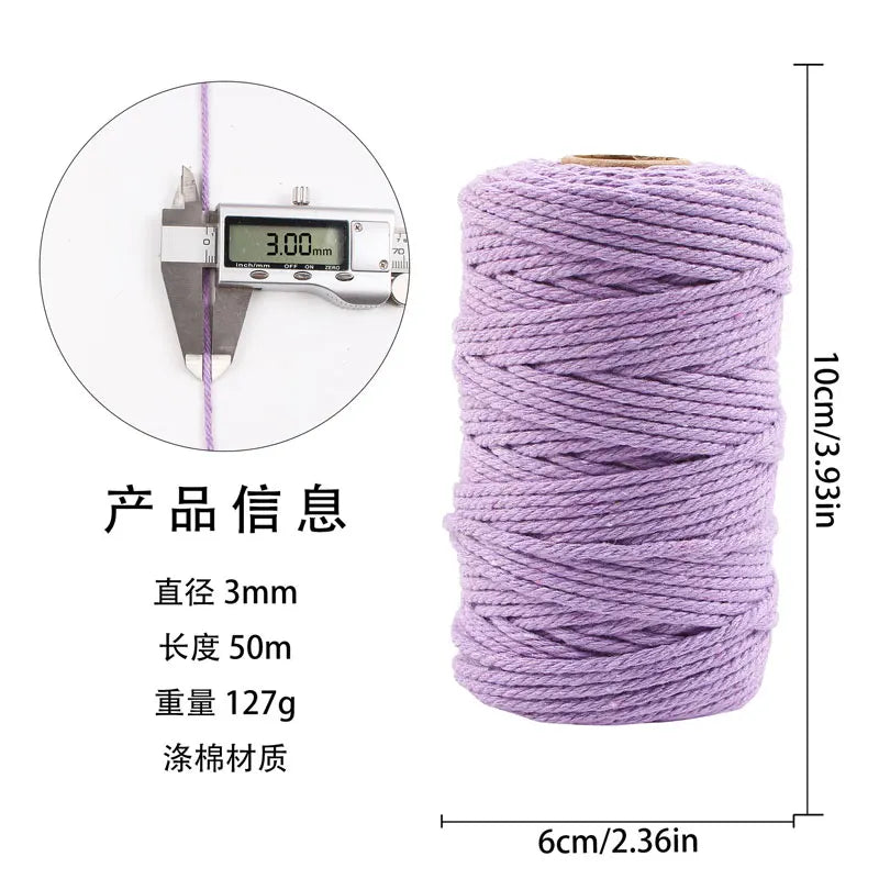 corde coton tressée 50mètres vert rose beige simple déco mariage fête nhà cửa