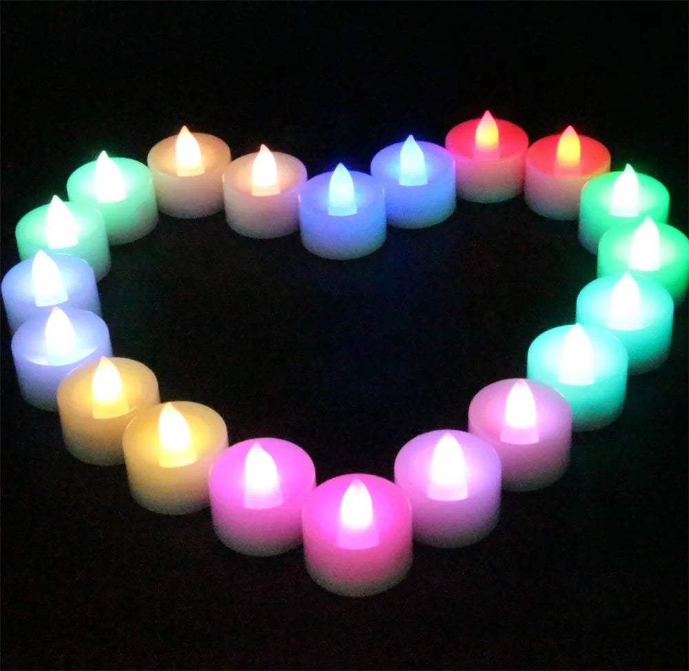 bougies led changeantes couleur télécommande minuterie ambiance camping fête noël