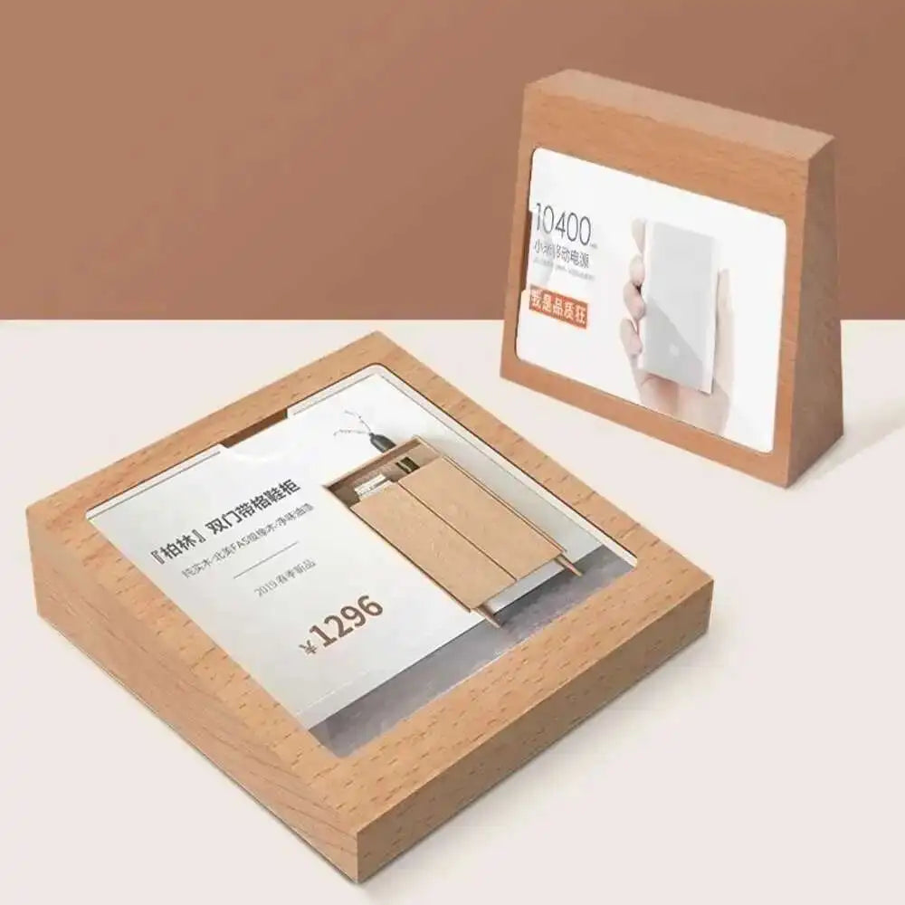 support carte visite bois naturel blanc moderne minimaliste 150x100mm environnement friendly certifié