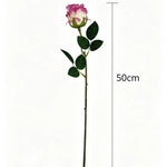 décoration intérieure bouquet roses artificielles moderne vase transparent 50cm haute elégant