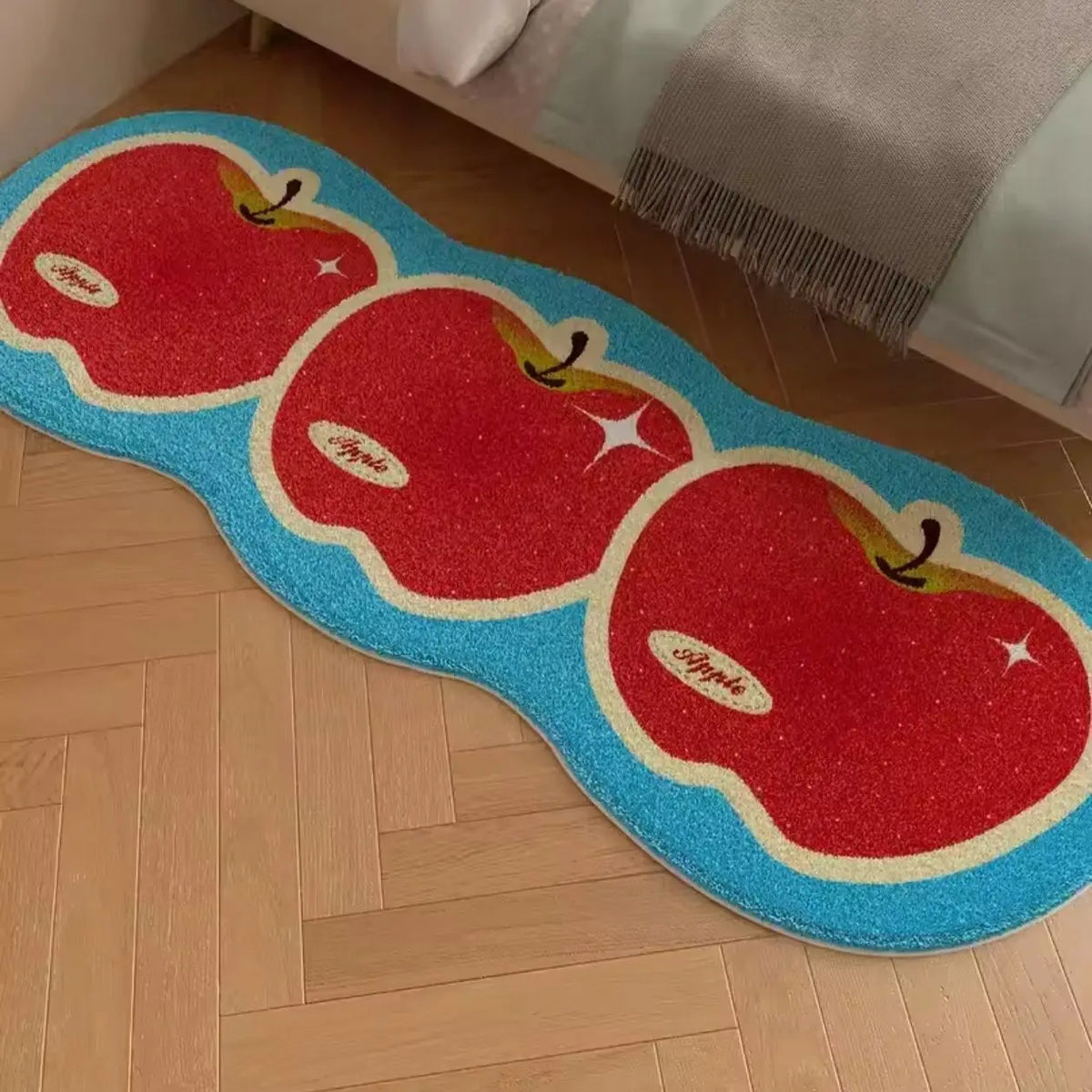 tapis motif appliques colorées moderne résistant décoloration imperméable multifonctionnel rouge jaune vert