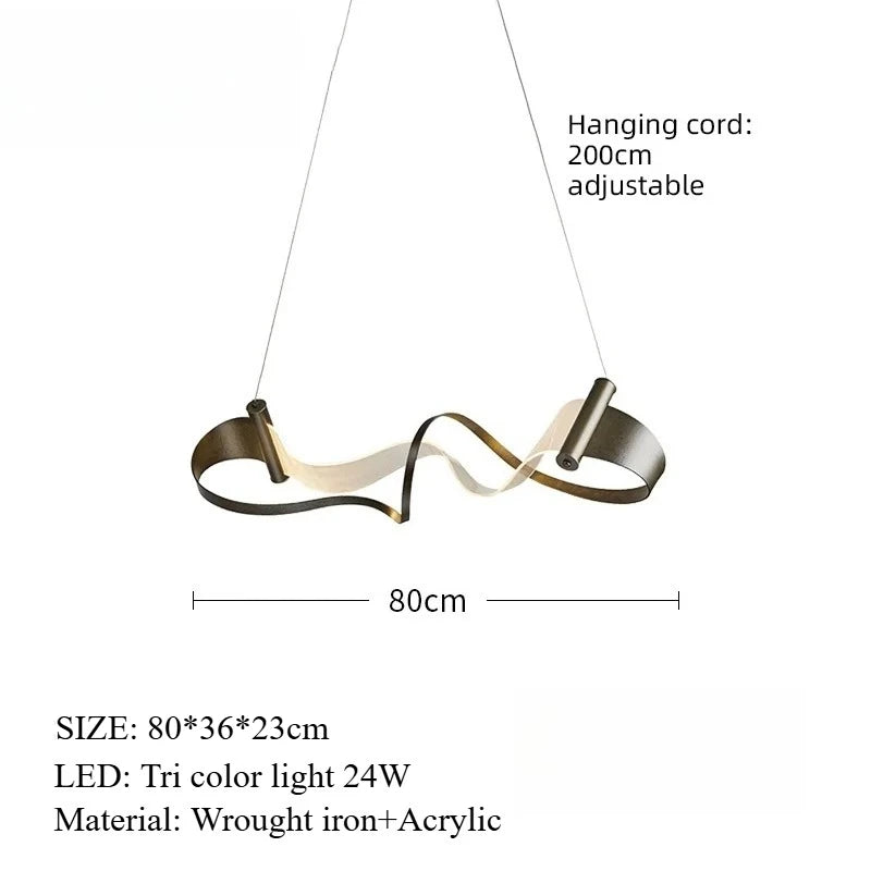 suspension lumineuse moderne blanc doré noir ondulé mat salon chambre