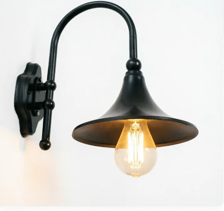 lampe murale vintage noir bronze ip44 aluminium éclairage maison filaire