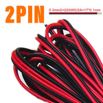 câble électrique flexible led 22awg 1m 5m 10m 2pin 3pin 5pin 6pin rouge blanc