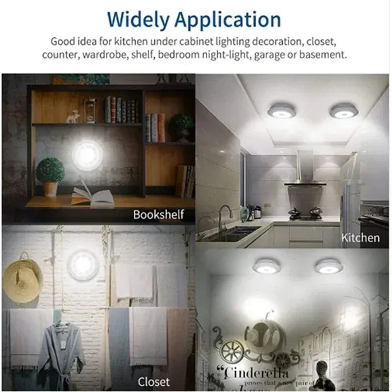 lumière led veilleuse blanc adhésive télécommande moderne batterie intangible leds
