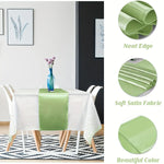 nappe blanche étoiles dorées chemin table vert satiné festif anniversaire mariage enfantsDecorationTableFestiveModernestyleSageGreen