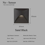 Éclairage extérieur applique LED moderne 3W blanc noir adhésif 85x85mm contemporain