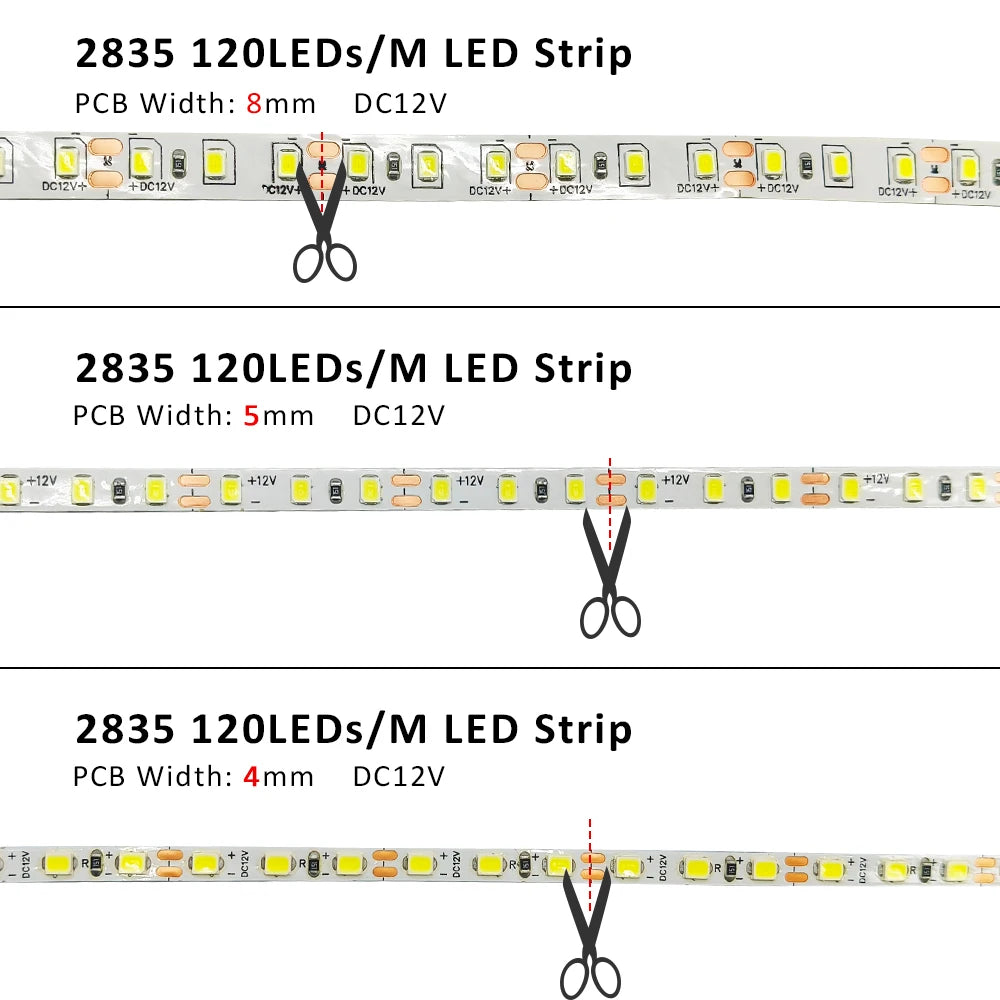 ruban led 12v 120leds/m blanc chaud adhésif moderne 50000h 3000k certification rohs ccc fcc