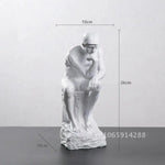 statue penseur rodin résine blanc noir classique art antique décoration intérieure salon