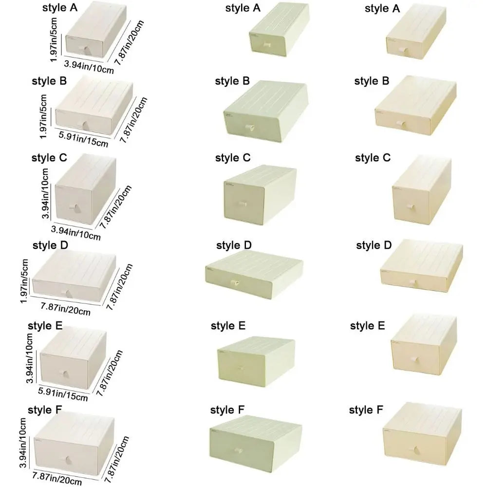 boîtes tiroirs rangement maquillage papeterie réutilisables beige vert moderne minimaliste