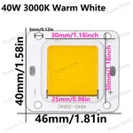 source LED 40W blanc chaud froid 46x40mm moderne matrice diodes aluminium