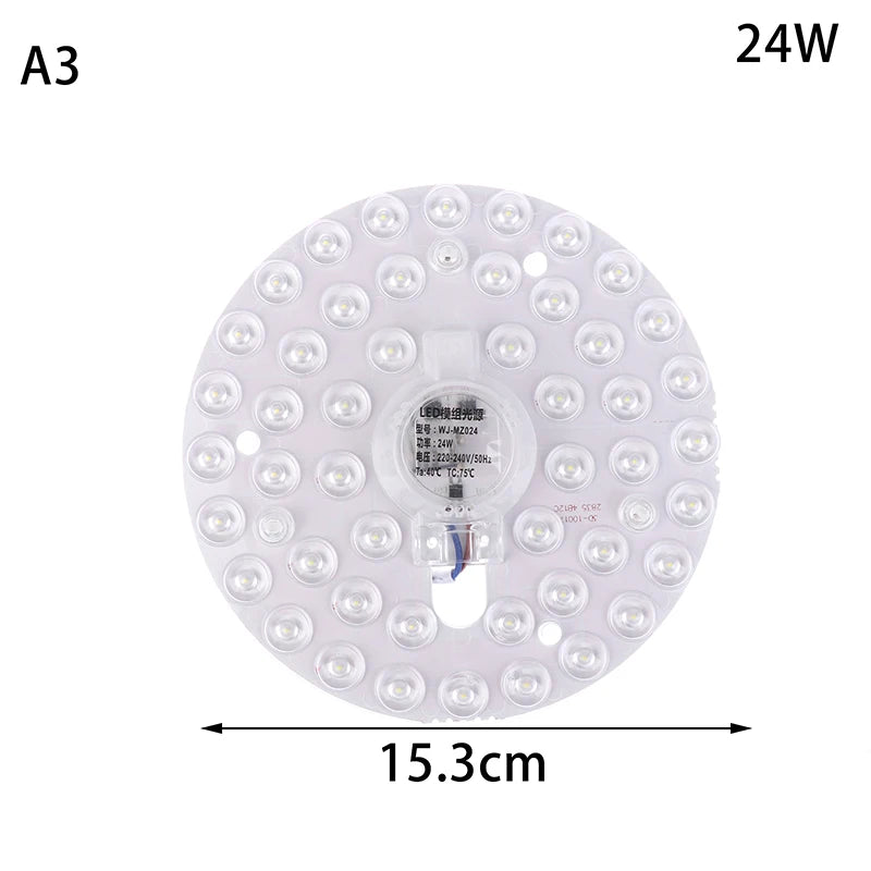 lumière led plaque ronde blanc moderne points lumineux 12w 18w 24w 36w