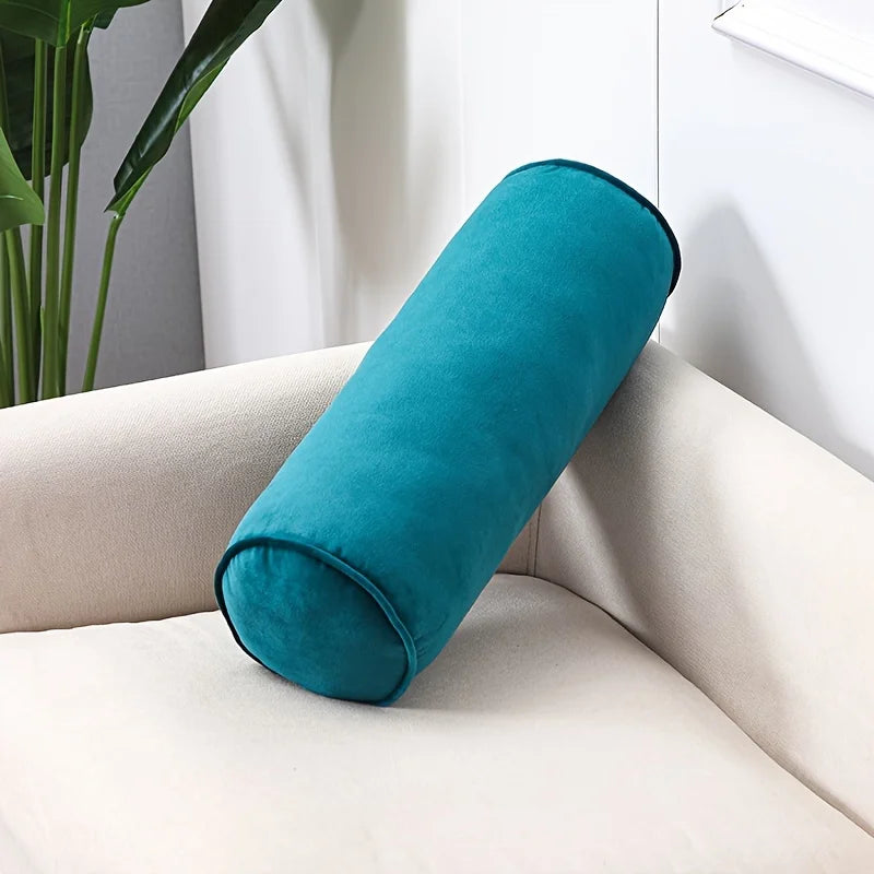 coussins ronds velours opaques noir gris rose vert jaune bleu modernes literie 50x17cm