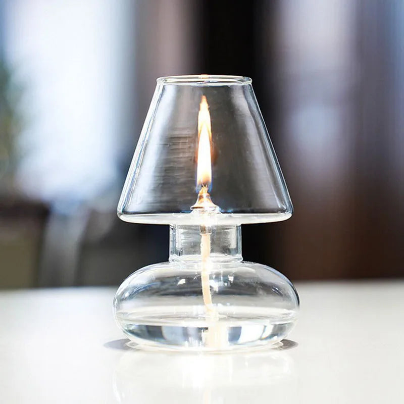 lampe huile moderne transparente diffuseur décoration intérieur bougie support table centro mesa