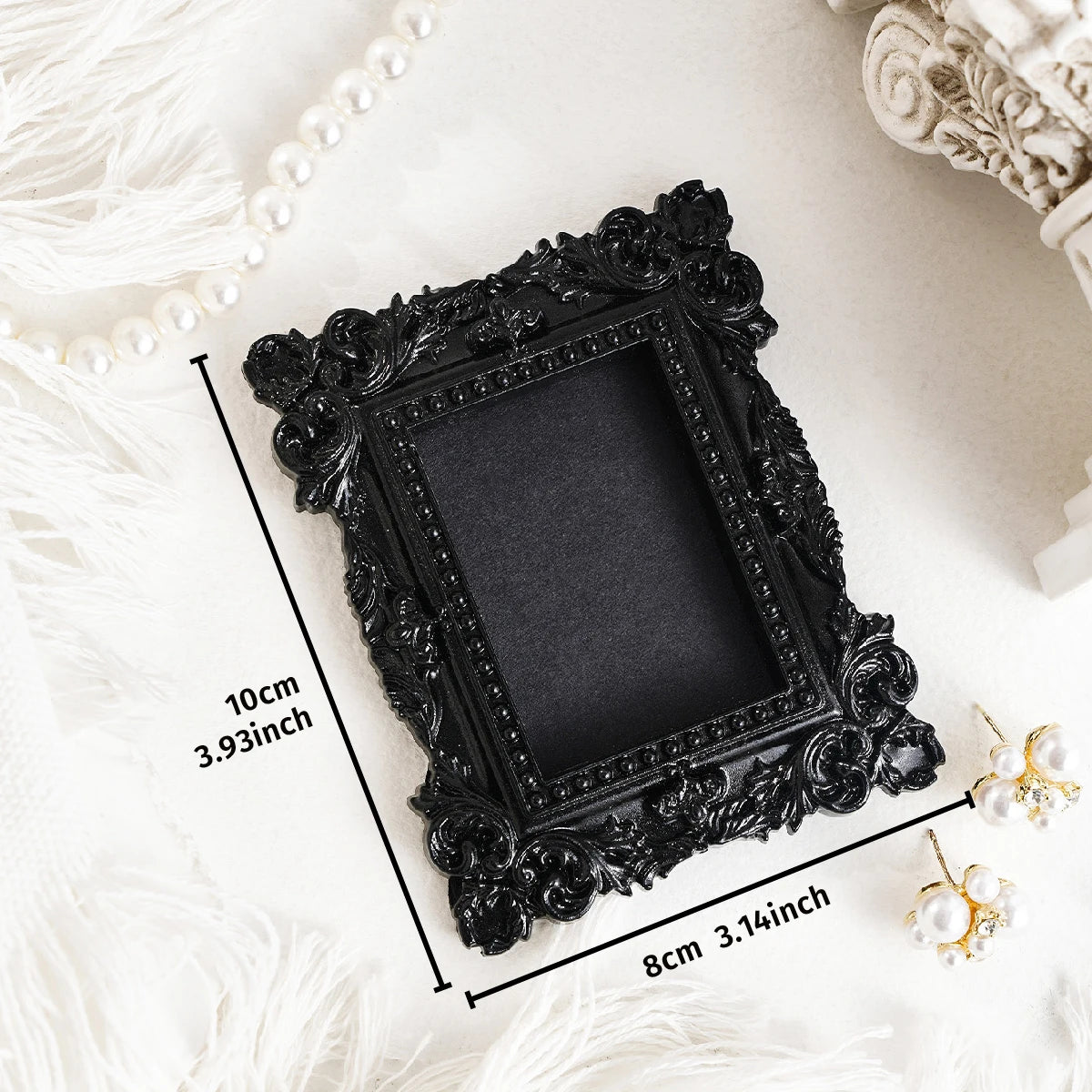 cadre decoratif noir baroque resine mural classique ornements decor maison tridimensionnel moderne