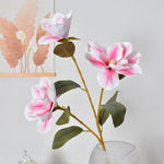 décoration intérieure bouquet magnolia blanc rose violet naturel moderne 80cm