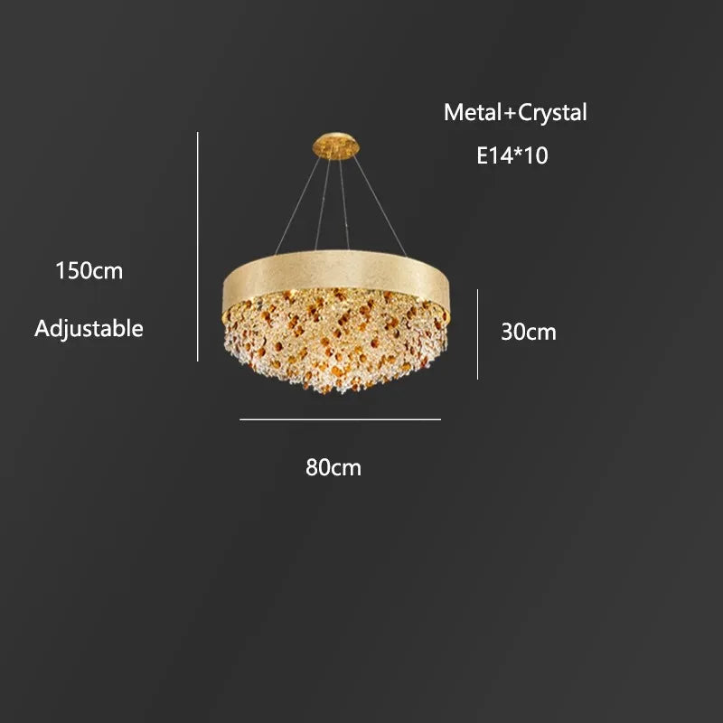 suspension lumineuse moderne doré marron clair translucides brillantes élégante chaînes fixées inclusées