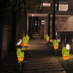 lampe solaire cactus ananas décorative moderne extérieure verte ornement jardin led ip65 abs