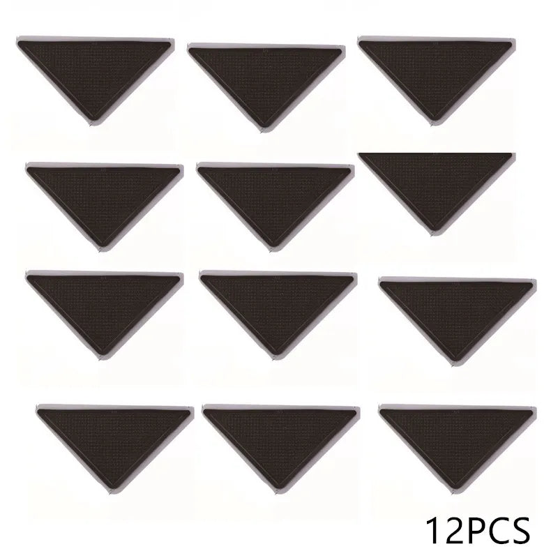 anti dérapage tapis adhésif triangles perforations moderne noir beige 12 pièces