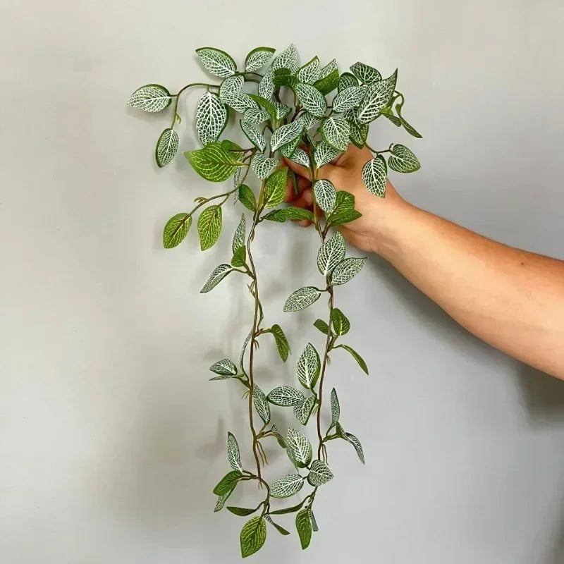 plantes artificielles feuilles vertes vigne moderne minimaliste extérieur accroché chaines métalliques