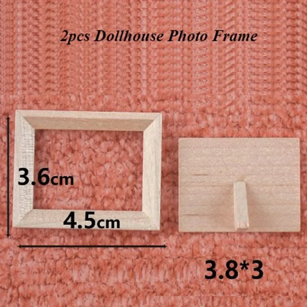 cadres photo minuscules bois naturel classiques adhésifs decoration maison miniature artisanal bricolage