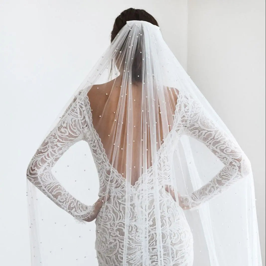 voile mariée blanc classique monocouche tulle translucide accessoires mariage femme élégant simple