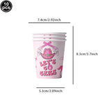 accessoires fête cowgirl thème western rose noir blanc toppers cupcakes assiettes pouces autocollants guirlande