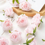 fleurs artificielles roses soie feuilles vertes décoration mariage fête maison scrapbooking