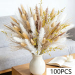 bouquet fleurs séchées pampas eucalyptus naturel rustique décoration maison anniversaire fêtes