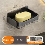 rangement mural adhésif savon eponge bac eau moderne gris jaune orange minimaliste